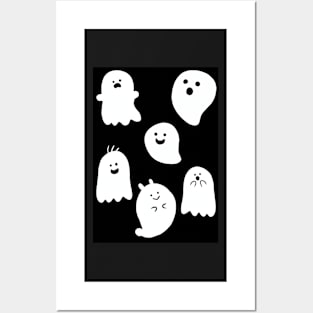 Cute Halloween ghost Posters and Art